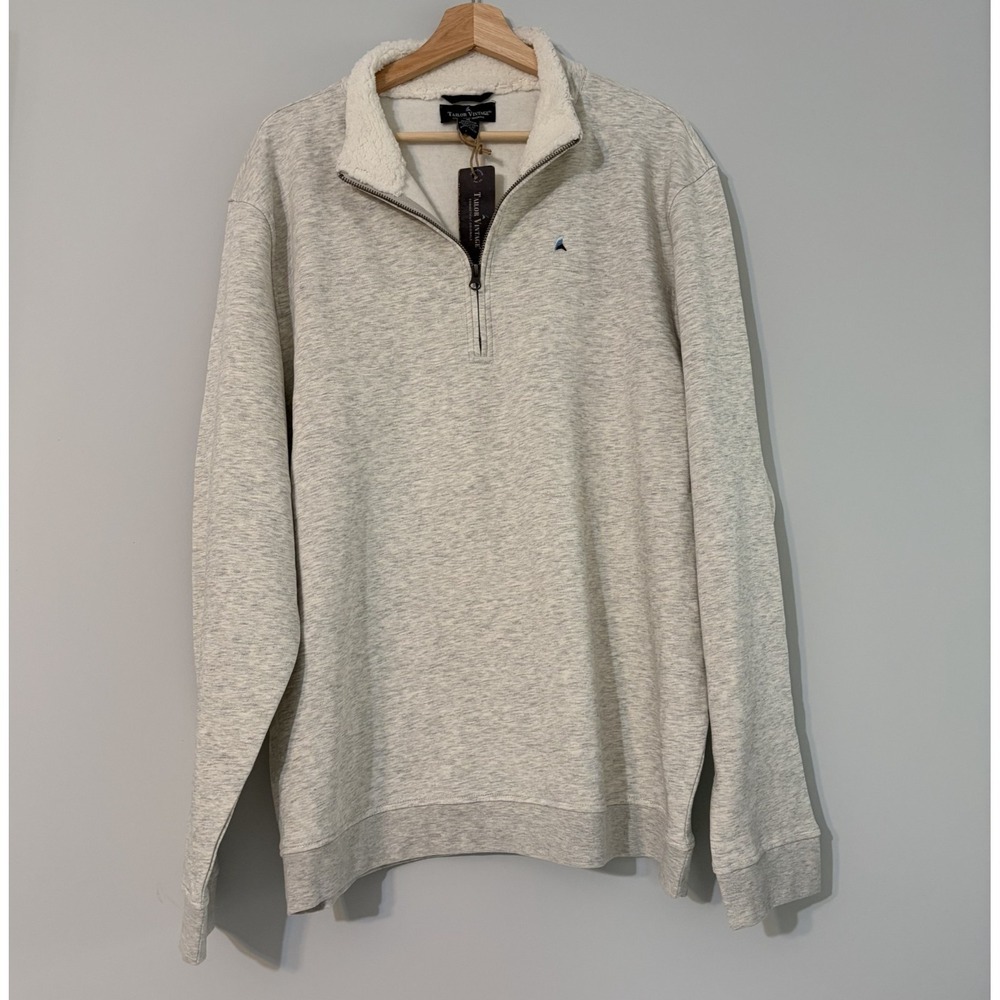 Tailor Vintage Grey Long Sleeve Pullover Sweatshirt Zip Men's Size XL